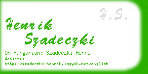 henrik szadeczki business card